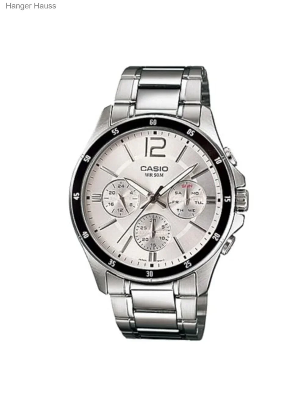 Men's Stainless Steel Analog Watch Multifunction Day Date Subdials Water